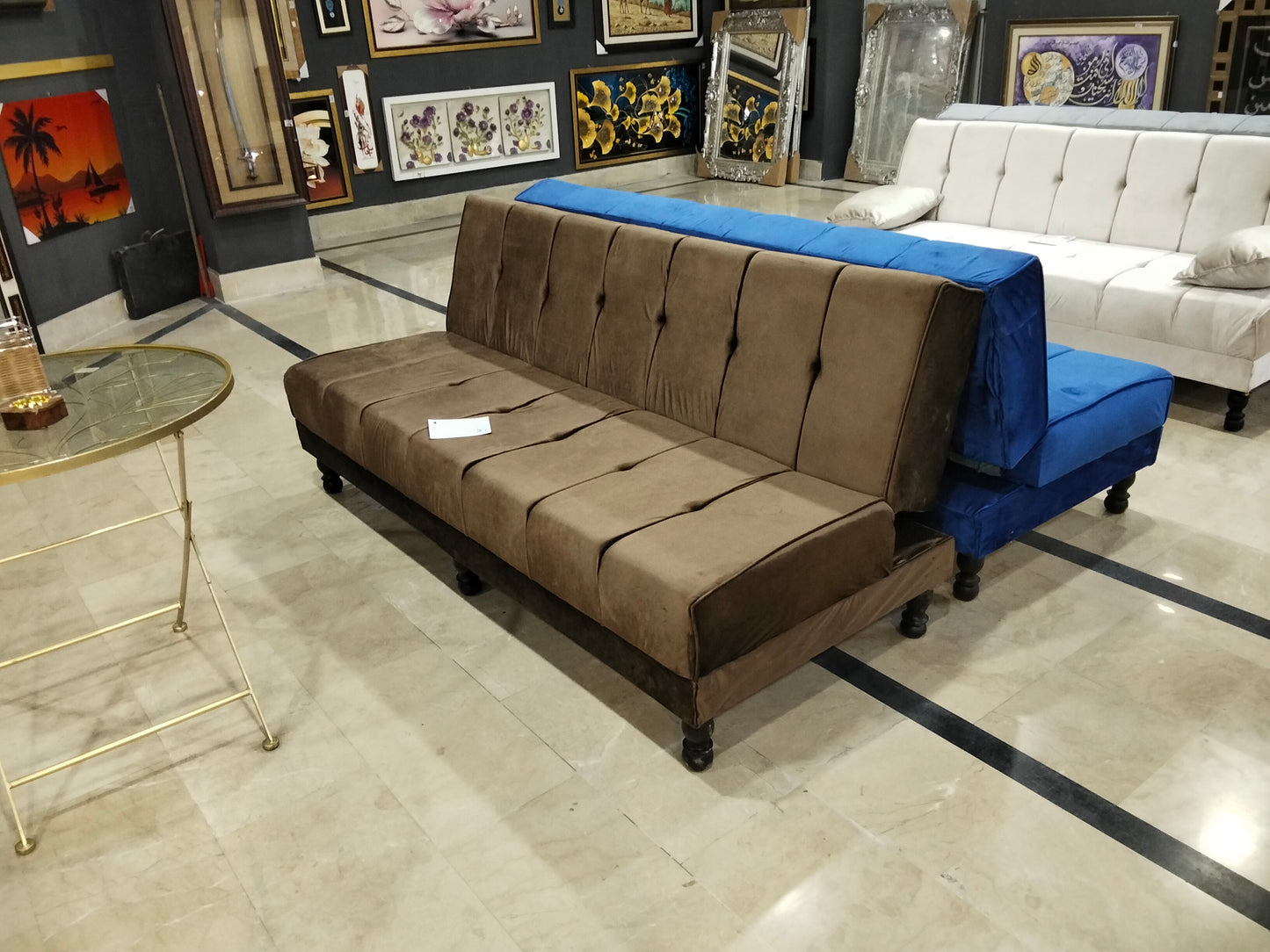 Brown sofa Cumbed