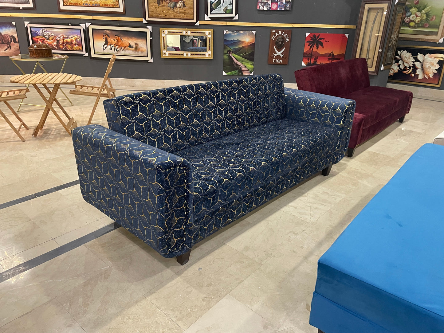 SOFA CUMBED BLUE TEXTURE