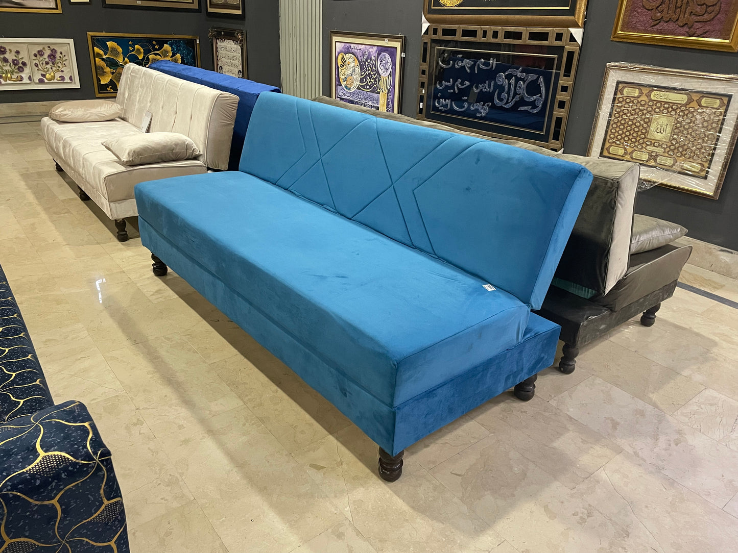 SOFA CUMBED SKYBLUE