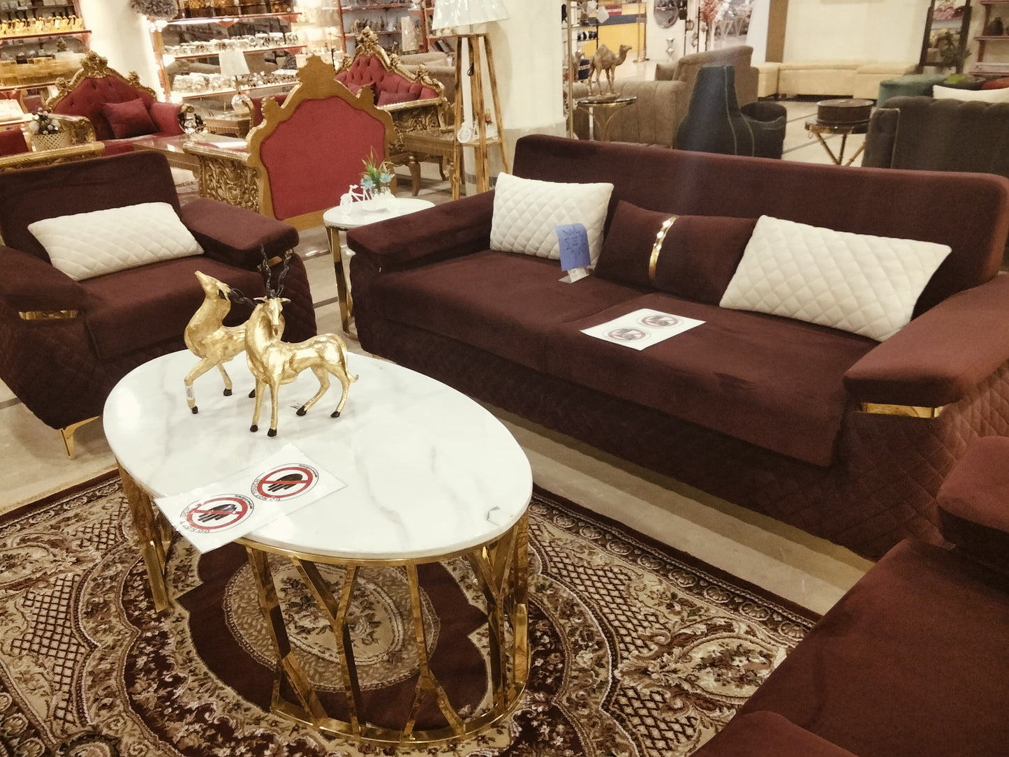 5 SEATER SOFA MAROON