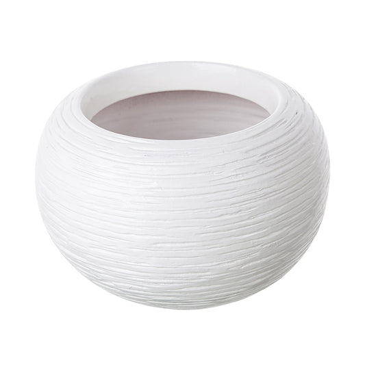WHITE ROUND PLANTER