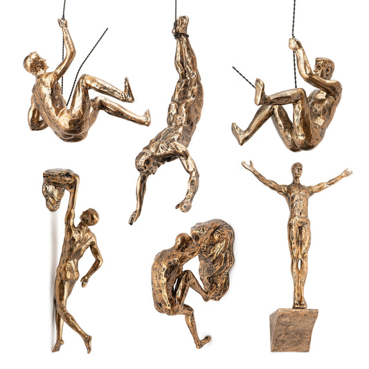 CLIMBING MAN WALL STATUE