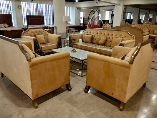 7 SEATER CAMEL SOFA