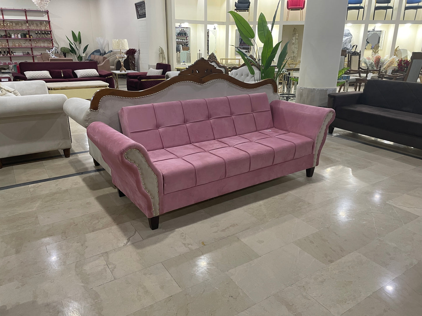 SOFA CUMBED PINK