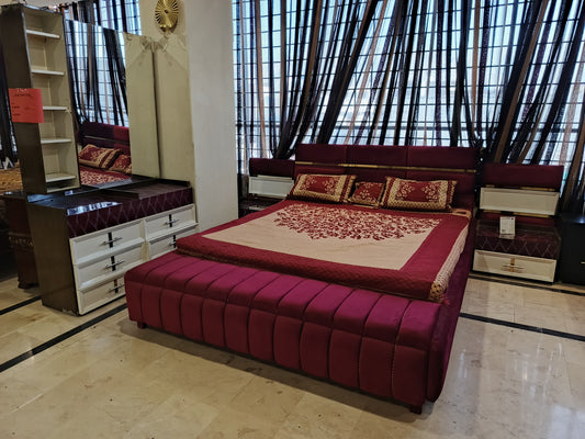 BED SET LOW HEIGHTED RED