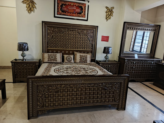 BED SET GOLDEN BRASS
