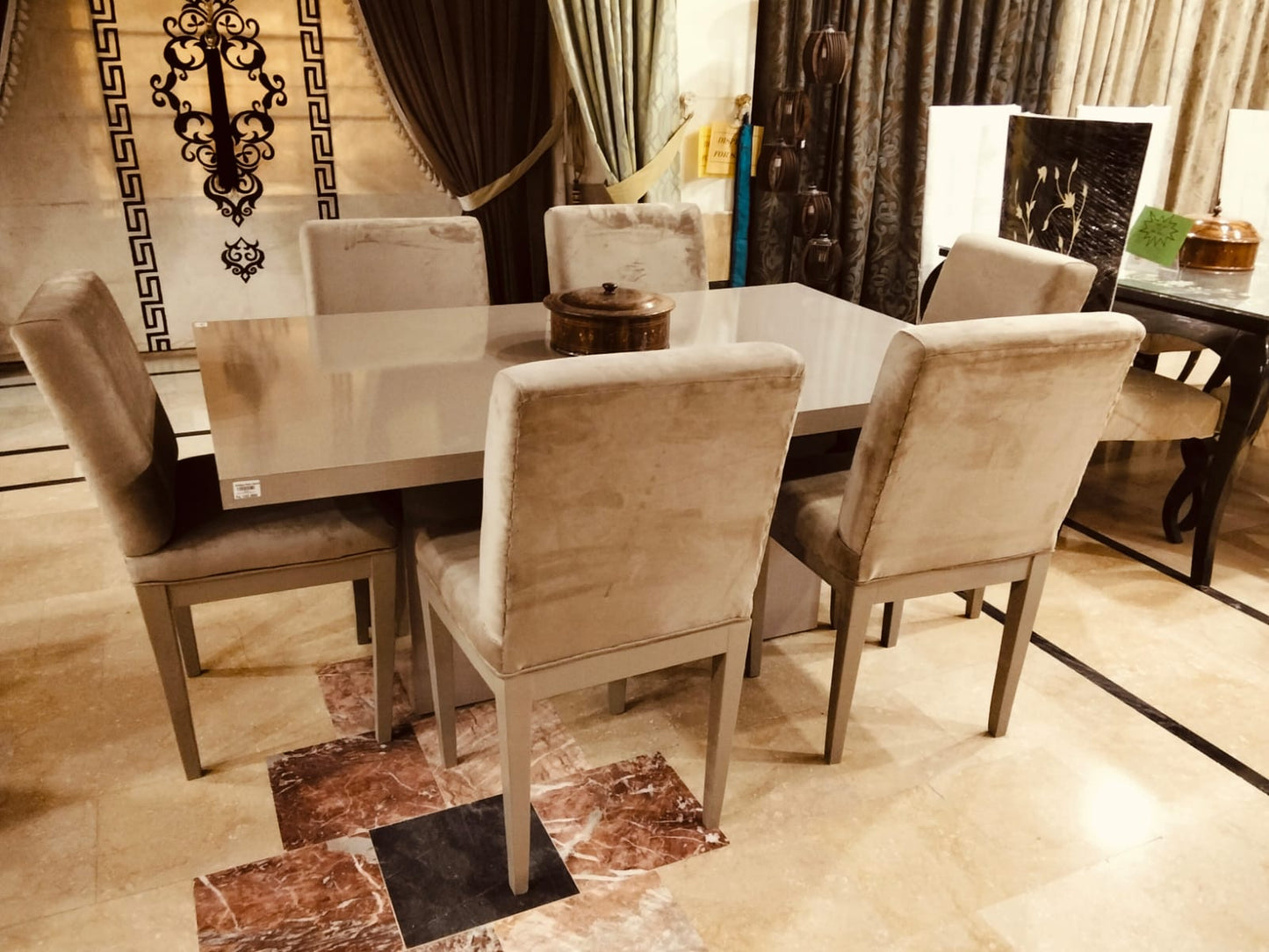 6 SEATER GREY DINING